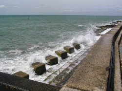 Sea defences at Selsey, West Sussex Wallpaper