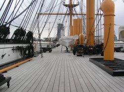 The deck of HMS Warrior at Portsmouth, Hampshire