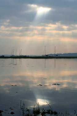 Looking across the Solent from Keyhaven in Hampshire