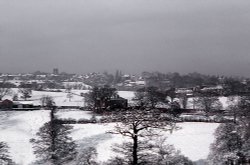 Almondbury from Farnley Line on a winters day Wallpaper