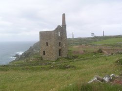 Mine remains at Botallack, Cornwall Wallpaper