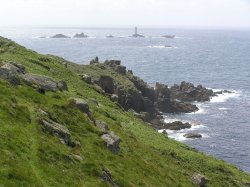 Lands End and the Longships Lighthouse, Cornwall Wallpaper