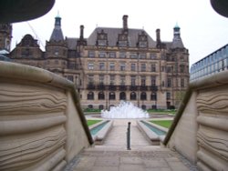 Sheffield Town Hall and Peace Garden, South Yorkshire Wallpaper