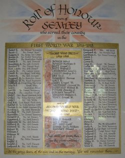 Roll of Honour, Semley, Wiltshire
