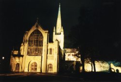 Norwich Cathederal at night, Norfolk Wallpaper