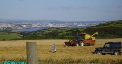 Sea and Fields Overlooking Plymouth, Devon Wallpaper