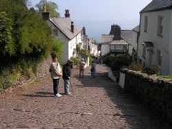 Dad and me at Clovelly Village on a beautiful day Wallpaper