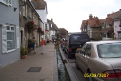 The main street in Beer, Devon Wallpaper