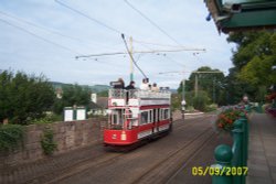 Tram standing at Colyton Station, Devon Wallpaper