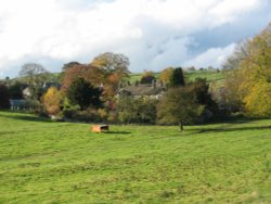 A sunny Autumn view towards Little Longstone, Derbyshire