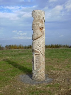 Brodsworth Community Woodland totem pole, South Yorkshire