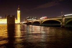 Big Ben and Westminster Bridge by night, London, Greater London Wallpaper