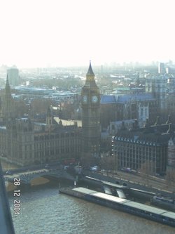 Big Ben, Houses of Parliament and Westminster Cathedral from London Eye