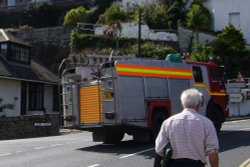 Fire Engine at Looe, Cornwall Wallpaper