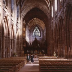Inside Chester cathedral.