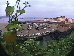 Tenby harbor, tide out