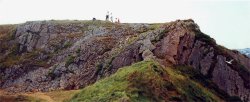 Hiking ancient cliffs north of Tenby