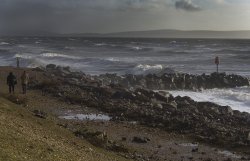 Stormy Day at Barton on Sea, Hampshire Wallpaper