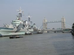 HMS Belfast and Tower Bridge, London Wallpaper