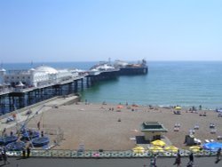 Brighton Pier from Hotel window Wallpaper