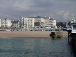 Hotel from Pier at Brighton in East Sussex Wallpaper
