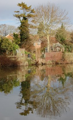 Reflection on the Kennett & Avon canal at Devizes