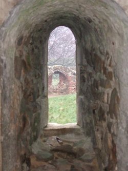 Looking out from within Castle Rising Castle