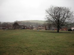 Great Wishford May Day Fete field on a wet Saturday, January 2008 Wallpaper