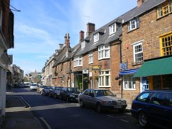 Shops on High Street East, Uppingham, Rutland Wallpaper