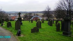 The view from the church down to the town.