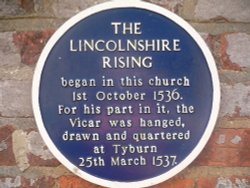 Plaque outside St James' Church, Louth, Lincolnshire Wallpaper