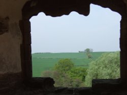 Looking out from Raglan Castle, Usk, Monmouthshire, Wales Wallpaper