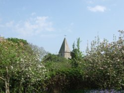 St Peter's Church Rodmell from Monks House Wallpaper