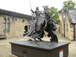 Statue of Harry Hotspur. The Courtyard, Alnwick Castle, Northumberland Wallpaper