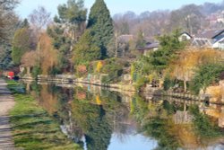 The Canal, near Bingley in Yorkshire Wallpaper