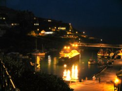 Newquay Harbour at Night. Wallpaper