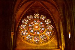 Stained Glass Window in Truro Cathedral, Cornwall. Wallpaper
