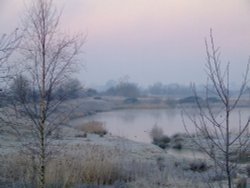 Early winter morning at North Cave wetlands, East Riding of Yorkshire Wallpaper
