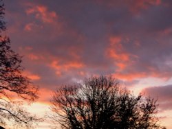 The Sun Setting Over Cawston Feilds, Bilton, Warwickshire Wallpaper
