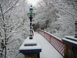 Footbridge across the Ravine from Cliffe Road into Belle View Park, Lowestoft, Suffolk Wallpaper