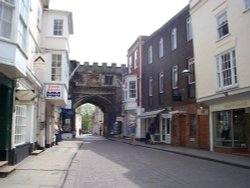 The main entrance to cathedral close, Salisbury, Wiltshire