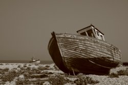 Abandoned fishing industry Dungeness Wallpaper