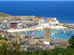 View over the Harbour, St. Ives, Cornwall. Wallpaper