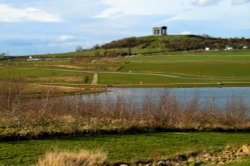 Herrington Country Park with Penshaw Monument in the background. Wallpaper