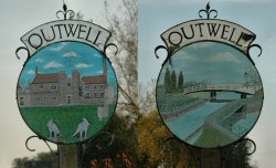 Outwell Village Sign, Norfolk Wallpaper