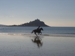 Early morning ride at Marazion