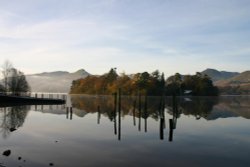 Derwent Island reflections, Derwentwater Wallpaper