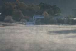 Morning mist, Stable Hills, Derwentwater Wallpaper
