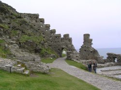 The famous castle ruin on the island of Tintagel. Wallpaper