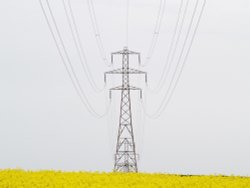 Field and pylons at Verney Junction, near Addington, Bucks